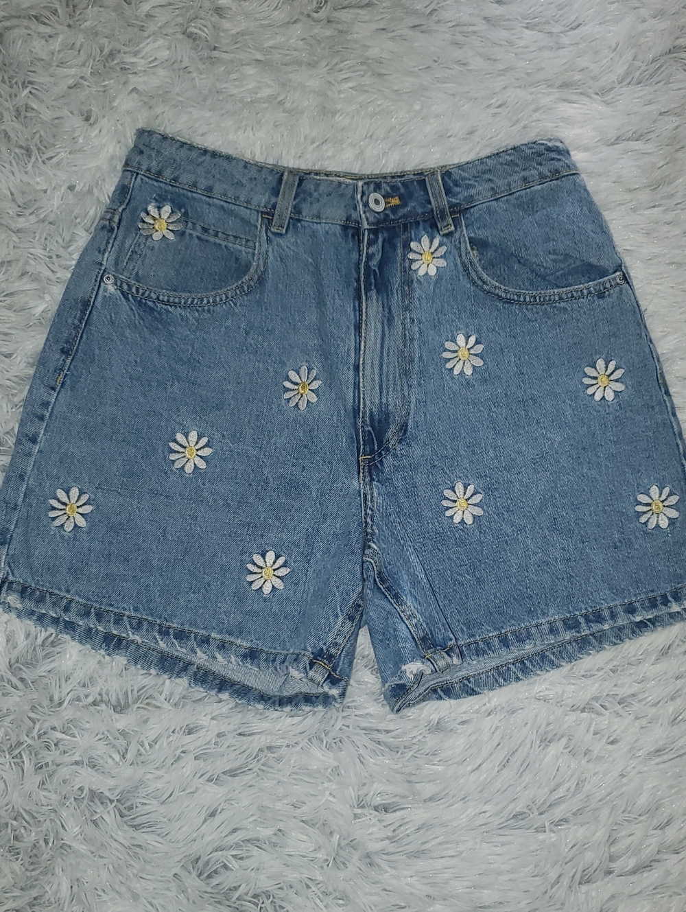 *Trafalue Denim Zara Daisy Embroidered Women's Shorts - Blue*